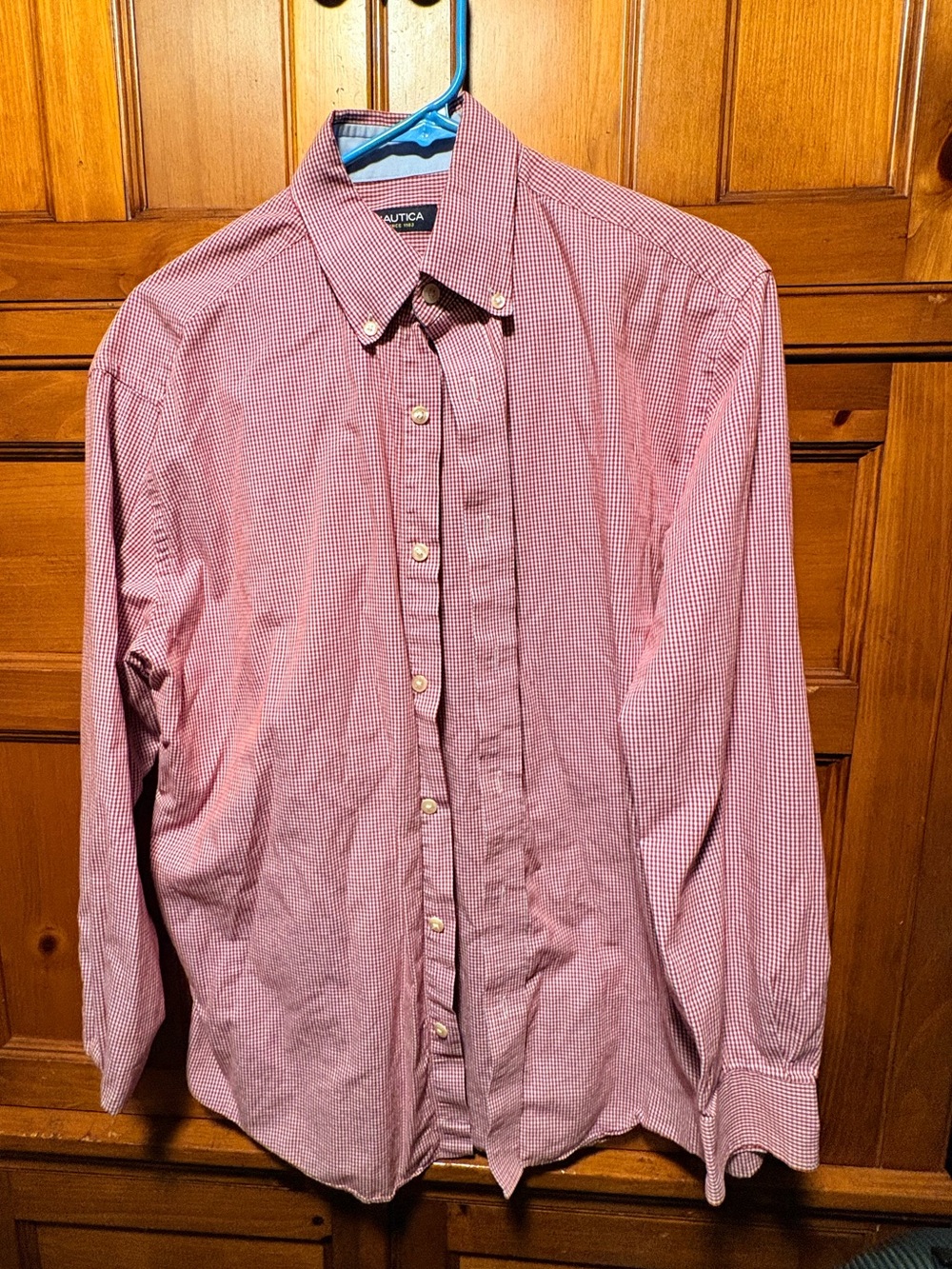 Nautica Men's Red Check Button-Down Shirt